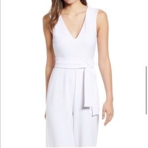 Leith White Sleeveless Jumpsuit